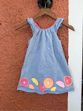 Gymboree Toddler Girl Denim Citrus Dress Size 4T